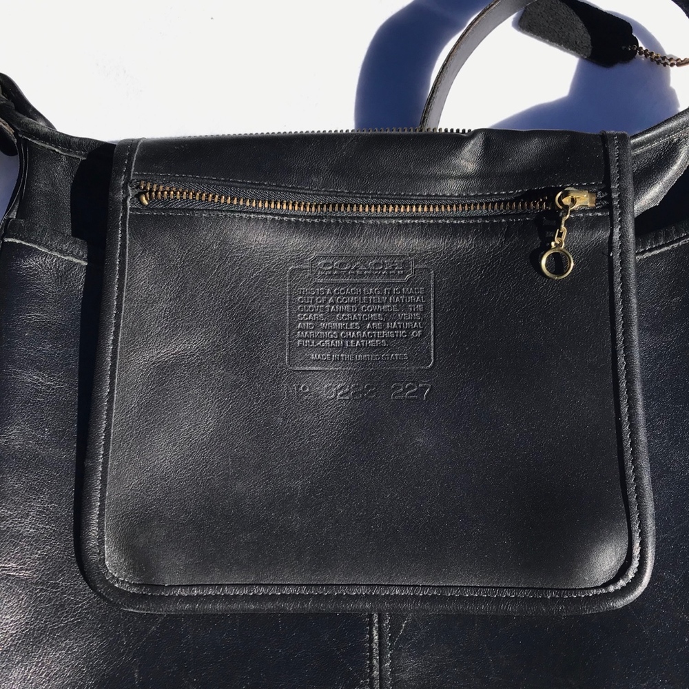 HUGE Vintage Coach Black Leather "Whitney" Bag - Picture 8 of 8